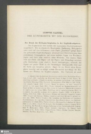 Zehntes Kapitel, Der Kupferdruck mit der Handpresse