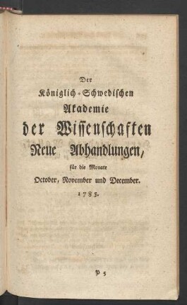 October, November und December. 1785