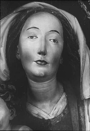 Blaubeuren, Madonna auf der Mondsichel, Kopf, Mittelschrein des Hochaltars, ehem. Benediktiner-Klosterkirche; Erhart, Michel