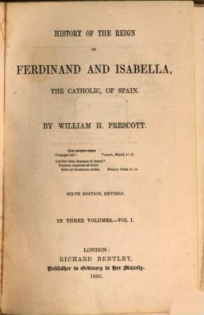 History of the reign of Ferdinand and Isabella, the Catholic, of Spain, 1