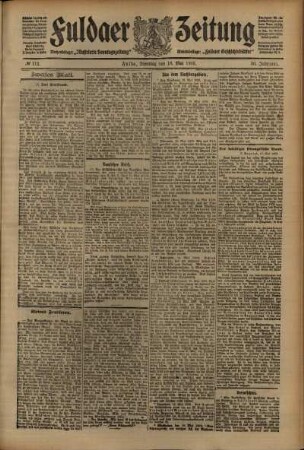 Zweite Ausgabe vom Dienstag, den 18. Mai 1909.