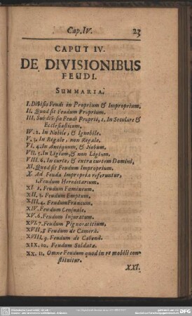 Caput IV. De Divisionibus Feudi