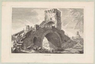Der Ponte Salario, nach der Radierung aus Piranesis Folge "Vedute di Roma"