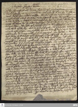 Brief von Justus Samuel Scharschmidt an August Hermann Francke.