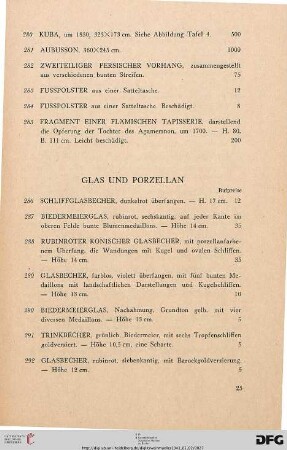 Glas und Porzellan (Nr. 286-370)