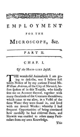 Chap. I. Of the Hair-like Insect
