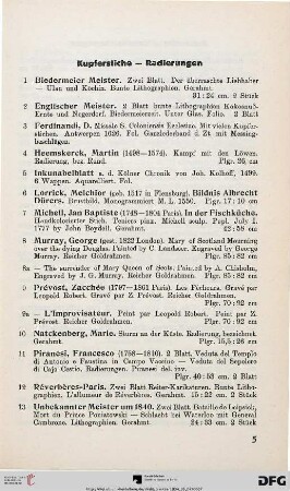 Kupferstiche – Radierungen (Nr. 1-13)