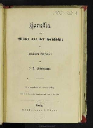 Borussia : Bilder aus der Geschichte des preussischen Vaterlandes