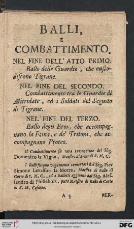 Balli e combattimento