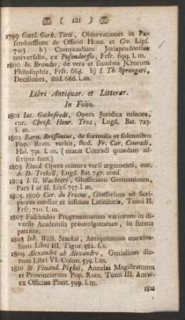Libri Antiquar. et Litterar.