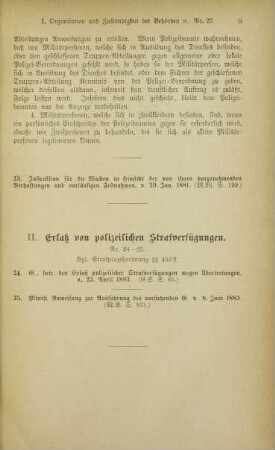 II. Erlaß von polizeilichen Strafverfügungen.