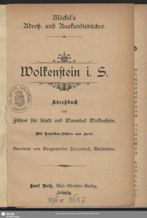 1896: Wolkenstein i. S. : Adreßbuch und Führer für Stadt und Warmbad Wolkenstein