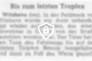Bis zum letzten Tropfen