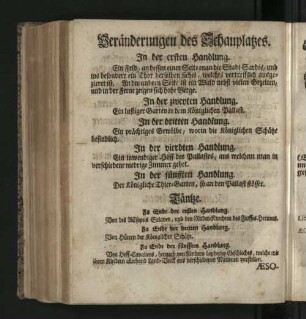 [Veränderungen des Schauplatzes. - Täntze.]