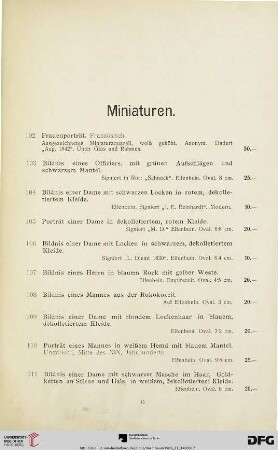 Miniaturen (Nr. 102-123)