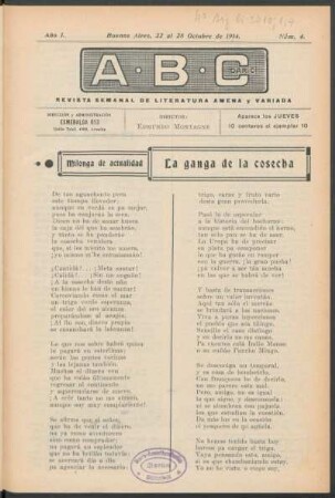 Milonga de actualidad - La ganga de la cosecha