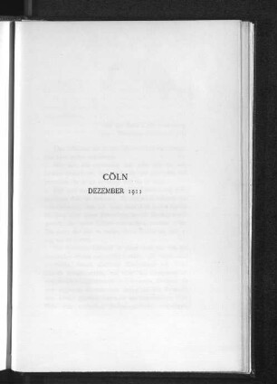 Cöln Dezember 1911