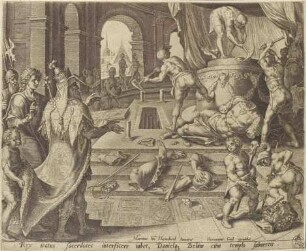 "Daniel zerstört das Götzenbild des Bel" (historischer Titel), Blatt 6 aus der Folge "Die Geschichte von Daniel, Bel und dem Drachen"