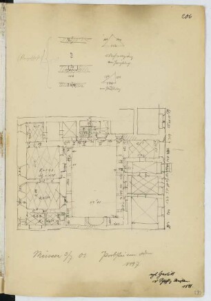 Propstei, Meißen: Grundriss, Details (aus: Skizzen- und Fotoalbum 20)