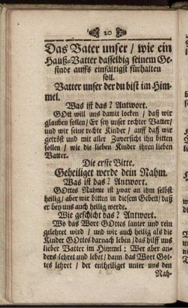 Das Vater unser, wie ein Hauß-Vatter dasselbig seinem Gesinde auffs einfältigst fürhalten soll.