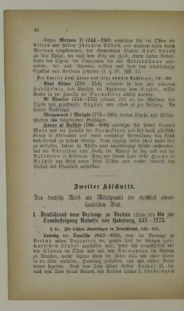 I. Deutschland vom Vertrage zu Verdun bis zur Tronbesteigung Rudolfs von Habsburg, 843-1273