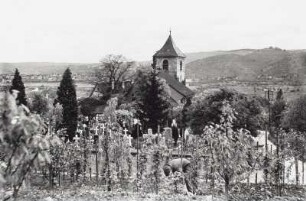 Wangen im Allgäu, Rochuskapelle : Wangen im Allgäu. Rochuskapelle. Ansicht über den Friedhof gegen das Argental