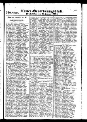 338.Ausgabe. Samstag, 23. Januar 1915