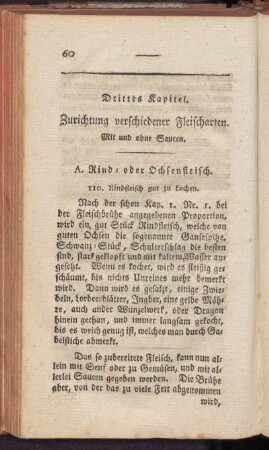 Drittes Kapitel. Zurichtung verschiedener Fleischarten