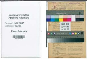 Entnazifizierung Friedrich Prein , geb. 15.07.1907 (Ingenieur)