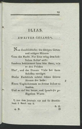 Ilias. Zweiter Gesang