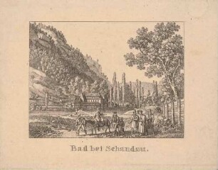 Heilanstalt und Kurbad in Schandau (Bad Schandau) in der Sächsischen Schweiz, aus: "Andenken an die Sächsische Schweiz..." von C. A. Richter, 1820