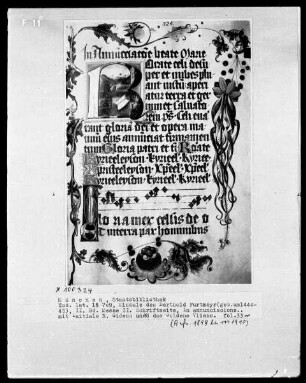 Fünfbändiges Missale von Berthold Furtmeyr — Zweiter Band — Initiale R mit Gideons Vlies, Folio 33recto
