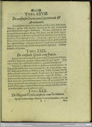 Thes. XXIX. De consensu Grotii cum Judaeis