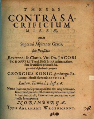 Theses contra sacrificium missae
