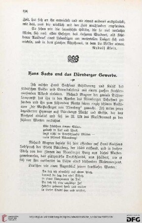 2: Hans Sachs und das Nürnberger Gewerbe