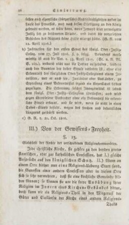 III.) Von der Gewissens-Freyheit