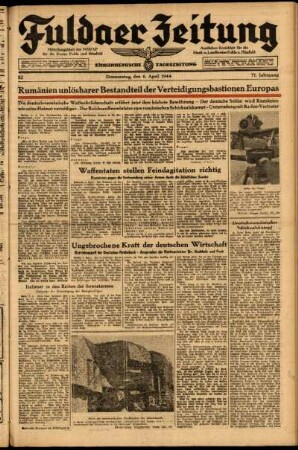 Ausgabe vom Donnerstag, den 06. April 1944.