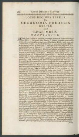 Locus Decimus Tertius. De Oeconomia Foederis Gratiae Sub Lege Mosis.