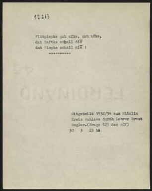 Flötpiepke goh afke, goh afke,