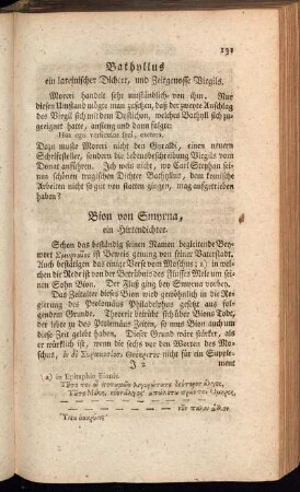 Bion von Smyrna, ein Hirtendichter.