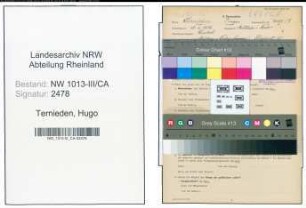 Entnazifizierung Hugo Ternieden , geb. 18.06.1886 (Bautechniker)