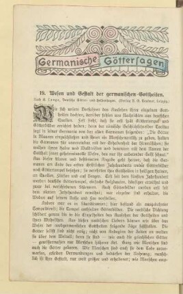 II. Germanische Götterfrage