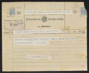 Brief von Felix Hollaender an Gerhart Hauptmann