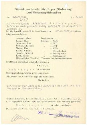 Behringer, Elisabeth