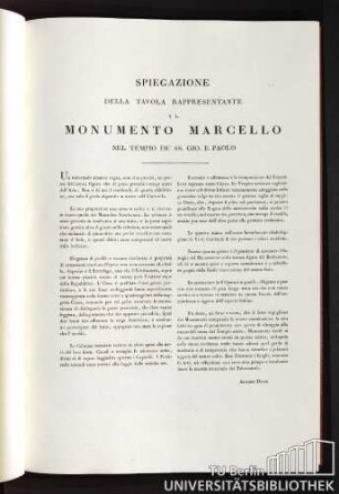 Spiegazione della Tavola rappresentante il Monumento Marcello nel Tempio de' SS. Gio e Paolo
