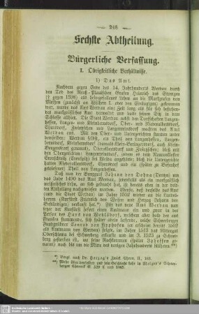 Sechste Abtheilung. Bürgerliche Verfassung