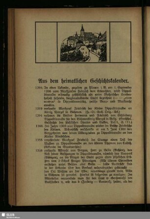 Aus dem heimatlichen Geschichtskalender