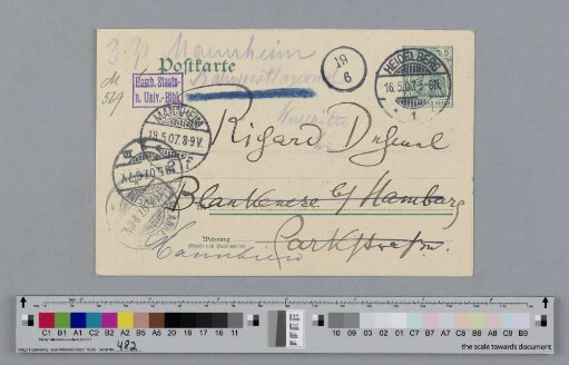 Postkarte an Richard Dehmel