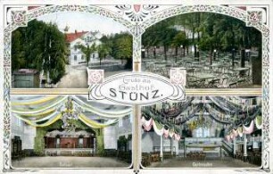 Gruss aus Gasthof Stünz: Gasthof ; Garten ; Ballsaal ; Gartensalon