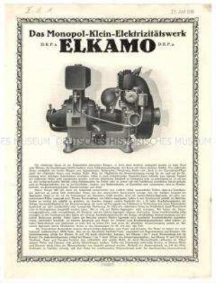 Das Monopol-Klein-Elektrizitätswerk Elekamo